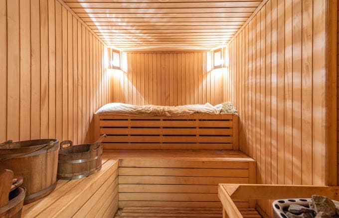 Gallery, sauna, and wash facilities