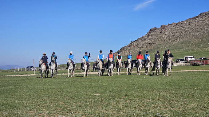 Local guides and guests during the horseback riding tour